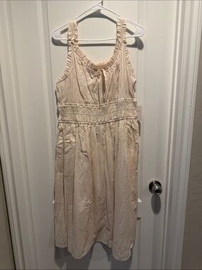 LC Lauren Conrad Cream Ruffle-Trim Sundress
